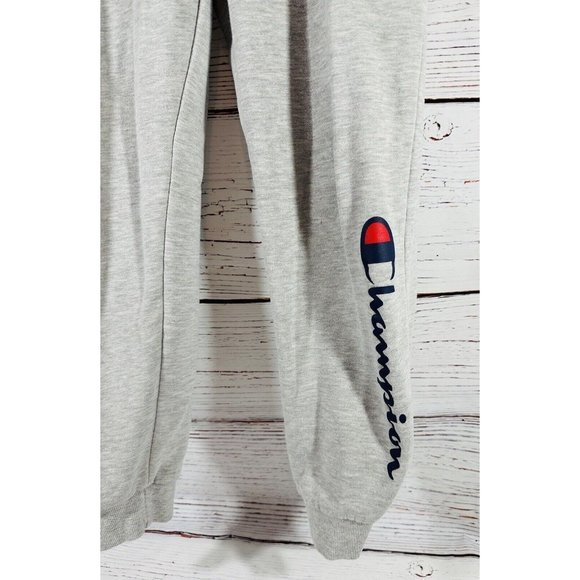 Champion Boys Sweat Gym Pants Sz Large Gray Drawstring Pockets Track Joggers - Picture 3 of 10